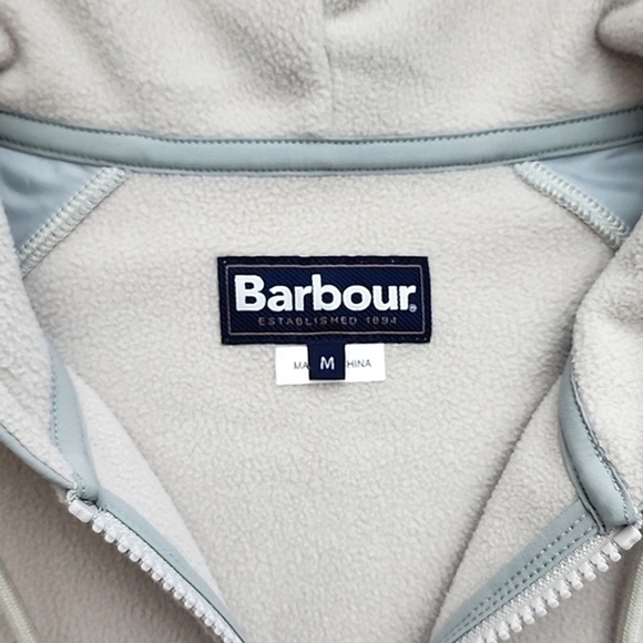 Barbour Men's Newfield Half-Zip Pullover Hoodie Top Fleece Grey Fleece Size M - Picture 9 of 12